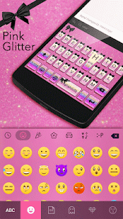 Pink Glitter Emoji Keyboard Screenshot