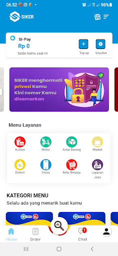 Android application SIKER screenshort