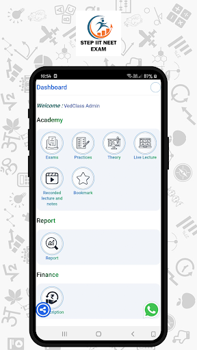 Android application STEP IIT NEET EXAM screenshort
