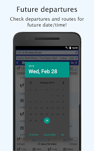 Android application Dubai Transit Metro Bus Ferry screenshort