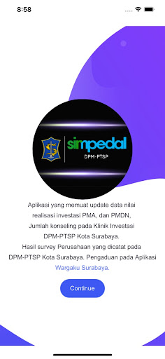 Android application SIMPEDAL | DPM-PTSP screenshort
