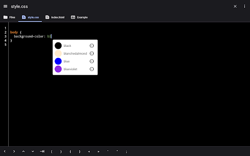 Screenshot of WebCode - html, css, js ide