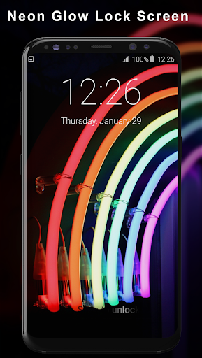 Android application Neon Glow Lock Screen screenshort
