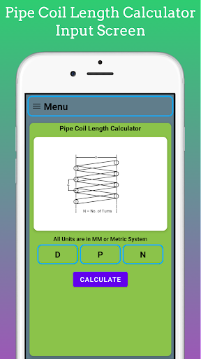 Pipe Coil Length Calc Screen 2