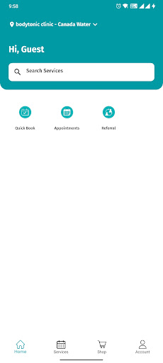 Android application bodytonic clinic screenshort
