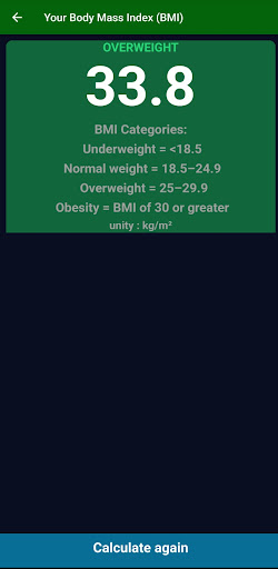 Android application Your Body Mass Index (BMI) screenshort