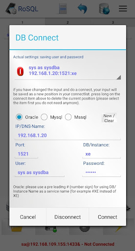Android application RoSQL - SQL Client screenshort