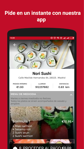 Android application Nori Sushi screenshort