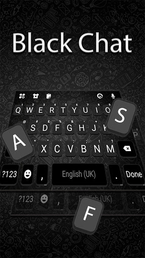 SMS Black Chat Keyboard Backgr Screen 2