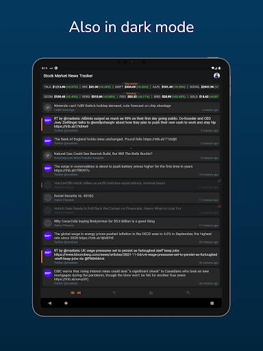 Stock market news tracker