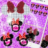 Purple Black Minny Diamond Bowknot Theme icon