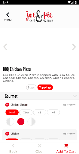 Screenshot of Joe & Pie Cafe and Pizzeria