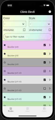Android application Climb Elev8 screenshort