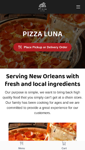 Android application Pizza Luna screenshort