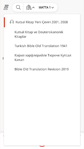 Android application Kutsal Kitap screenshort