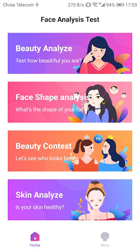 Android application Face Analysis Test - Beauty&Sk screenshort
