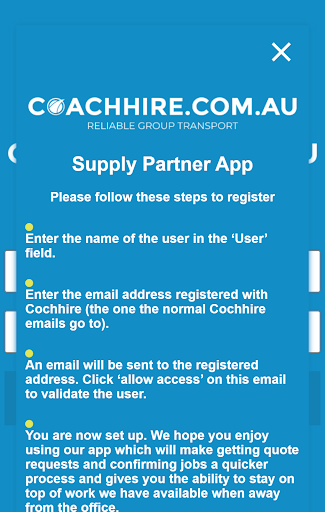 Coachhire.com.au Supplier App Screen 2