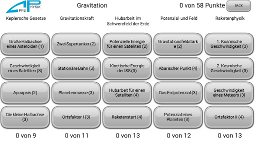 Android application Gravitation screenshort