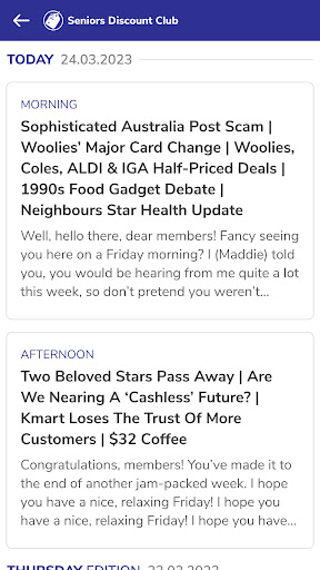 SDC App - For Aussies Over 60 Screen 3