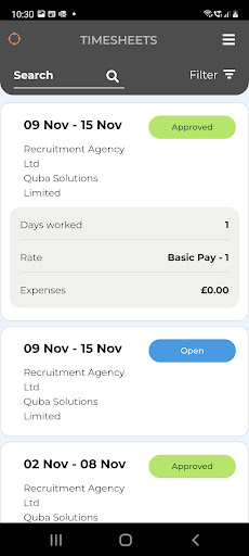 PRG eTimesheets Screen 2