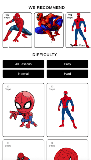 Android application How To draw SpiderBoy screenshort