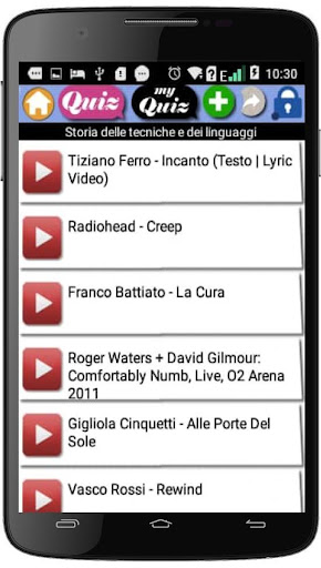 Android application Corso di storia screenshort