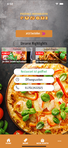Android application Pizzeria Funghi Muelheim screenshort