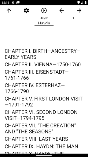 Android application Book, Haydn screenshort