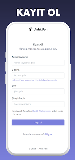 Android application Anlık Fon - Portföy Yönetimi screenshort