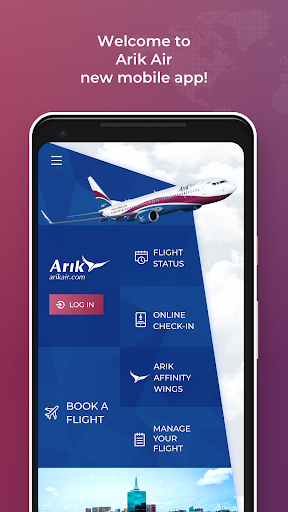Android application Arik Air screenshort