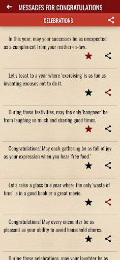 Messages for Congratulations Screen 3