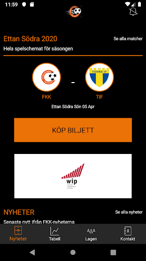 Android application FK Karlskrona screenshort