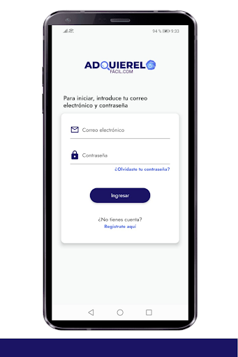 Android application adquierelofacil screenshort