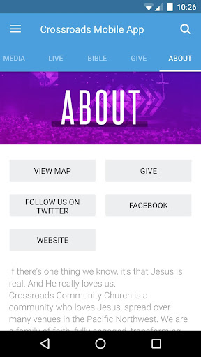 Crossroads Mobile App Screen 3