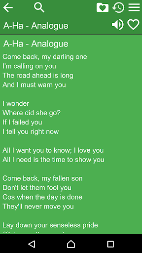 Songs lyrics Screen 2