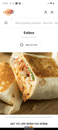 Android application Eatbox Preston screenshort