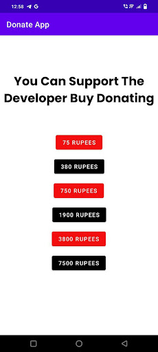 Android application Donate Me screenshort