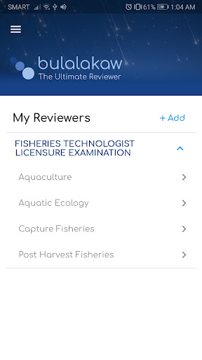 Android application Bulalakaw Reviewer screenshort