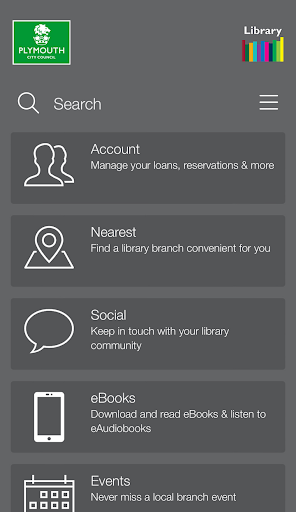 Android application Plymouth Libraries screenshort