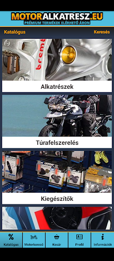 Android application MotorAlkatrész.eu screenshort