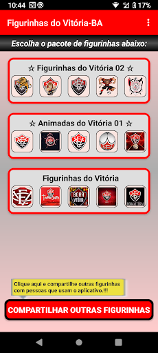 Android application Figurinhas do Vitória BA screenshort