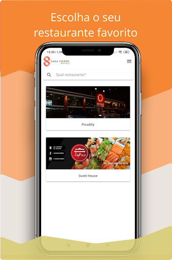 Android application SagaFoods Delivery screenshort
