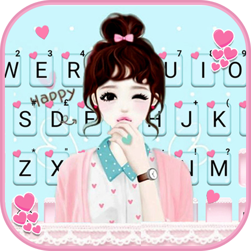Pretty Wink Girl Keyboard Back logo
