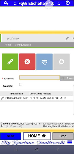 Android application Etichette Light screenshort