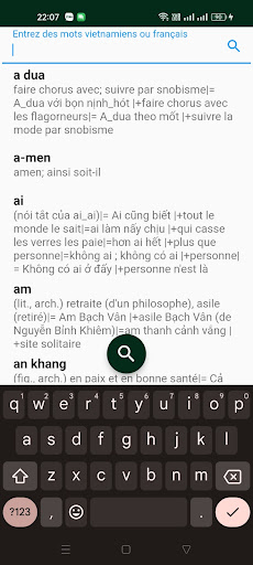 Dict français vietnamien Screen 2