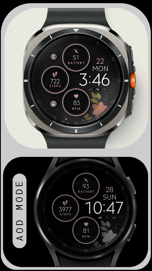 #6. Digital Rose Gold 4 watch face (Android) 由: Monkey's Dream