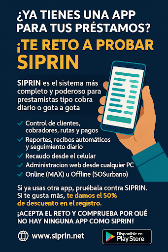 Captura de pantalla de Siprin MAX control gota a gota