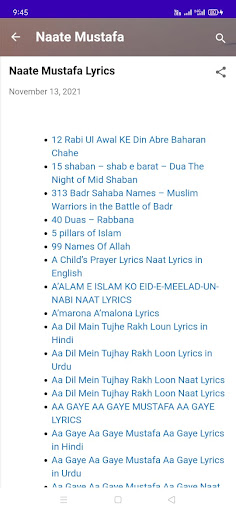 Android application Naate Mustafa screenshort