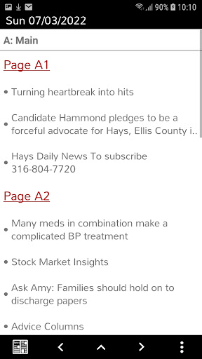 Hays Daily News eEdition Screen 2
