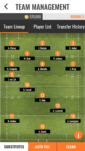 GO Rugby Manager Screen 2